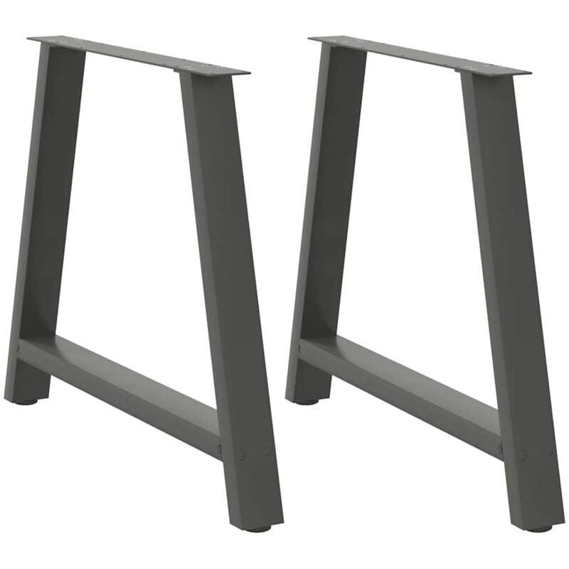 Pieds de table à manger en forme de a 2 pièces Anthracite 90 x (72-73) cm Acier Vidaxl