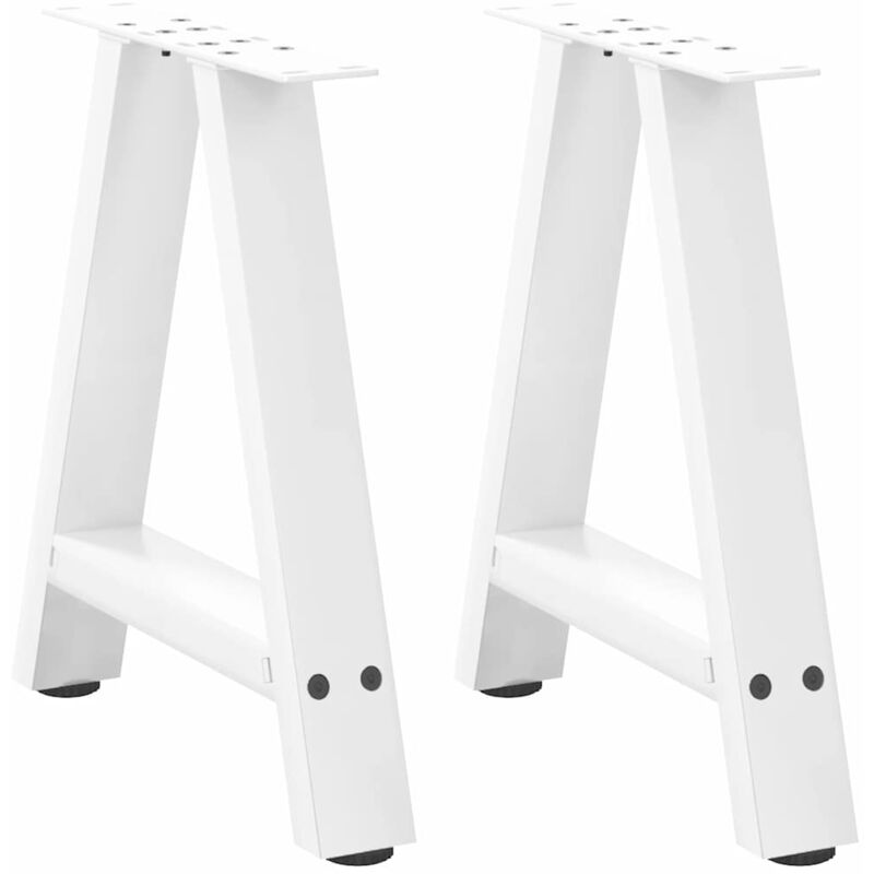 Pieds de table basse en forme de a, 2 pièces, blanc, 50 x (42-43) cm, acier Vidaxl