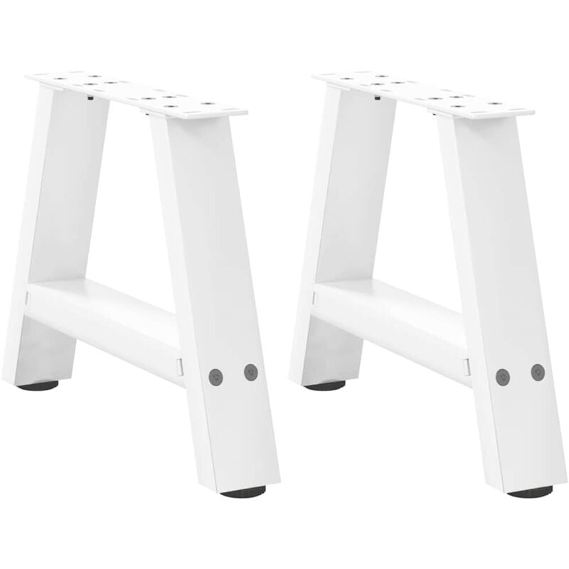 Pieds de table basse forme de a 2 pcs blanc 40x(30-31) cm acier Vidaxl