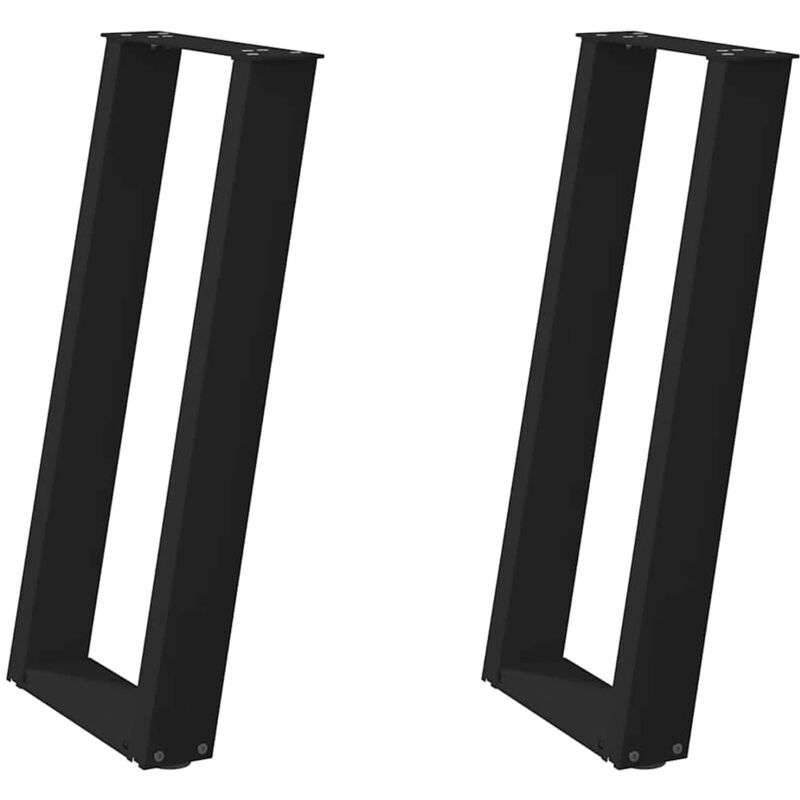 Pieds de table console en u, 2 pièces, noir, 28 x (72-73) cm, acier Vidaxl