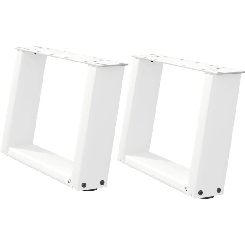 Pieds de table basse en u 2 pièces Blanc 40 x (30-31) cm Acier Vidaxl