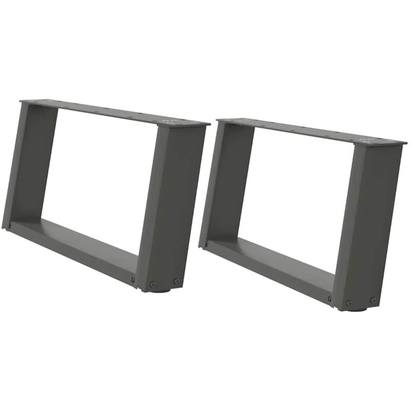 Pieds de table basse en u 2 pièces Anthracite 60 x (30-31) cm Acier Vidaxl