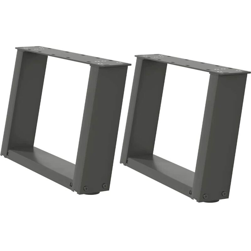 Pieds de table basse en u 2 pièces Anthracite 40 x (30-31) cm Acier Vidaxl