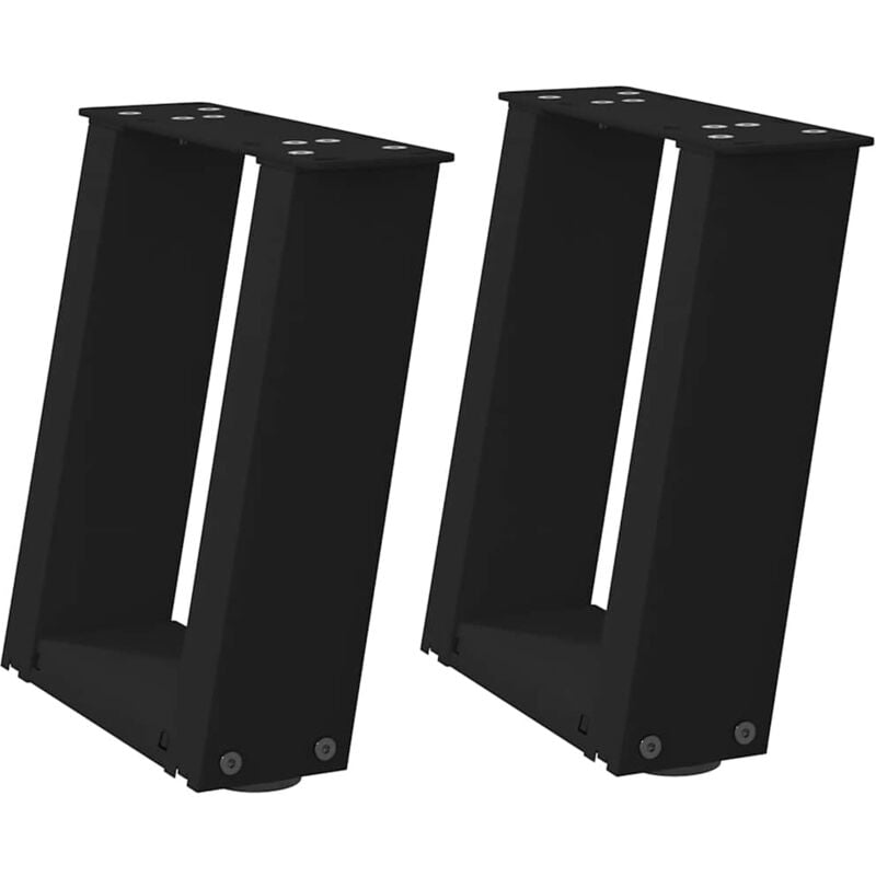 Pieds de table basse en u 2 pièces Noir 30 x (30-31) cm Acier Vidaxl