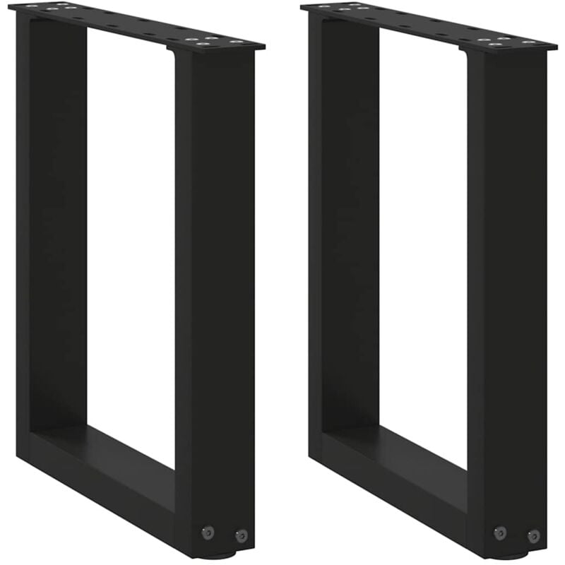 Pieds de table basse forme de u 2 pcs noir 38x(42-43) cm acier - Vidaxl