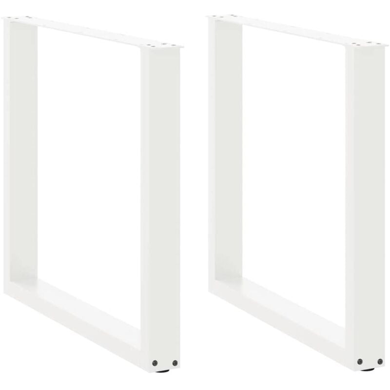 Pieds de table à manger en u 2 pièces Blanc 80 x (72-73) cm Acier Vidaxl