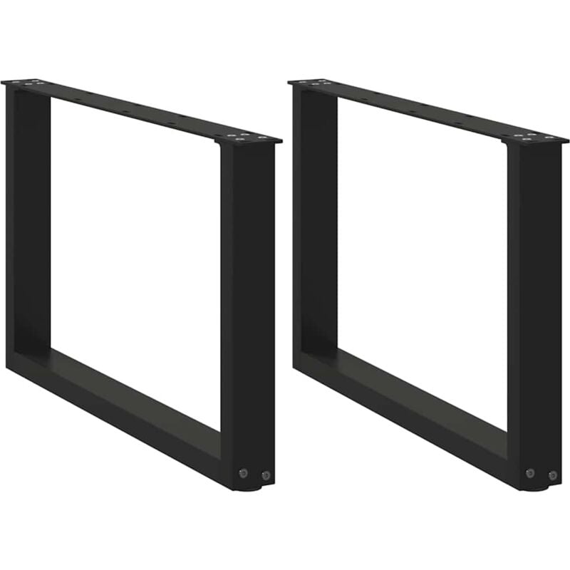 Pieds de table basse forme de u 2 pcs noir 60x(42-43) cm acier Vidaxl