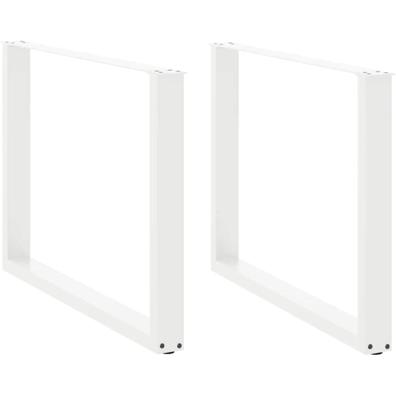 Pieds de table à manger en u 2 pièces Blanc 100 x (72-73) cm Acier Vidaxl