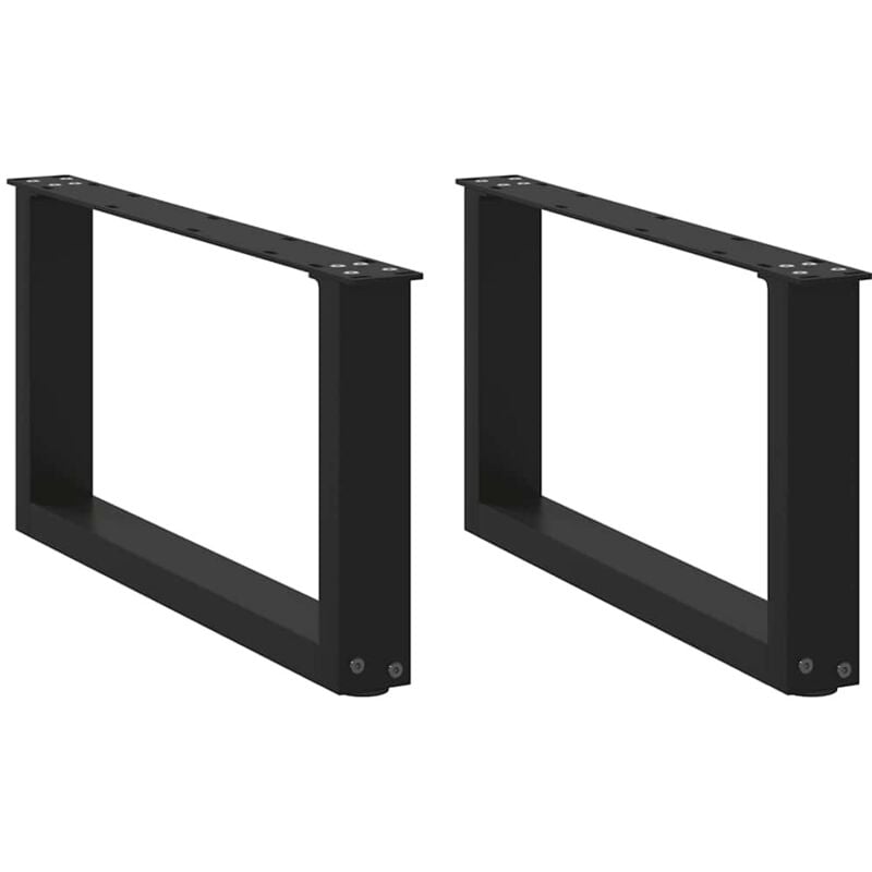 Pieds de table basse forme de u 2 pcs noir 60x(30-31) cm acier - Vidaxl