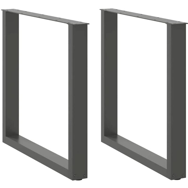 Pieds de table à manger en u 2 pièces Anthracite 90 x (72-73) cm Acier Vidaxl