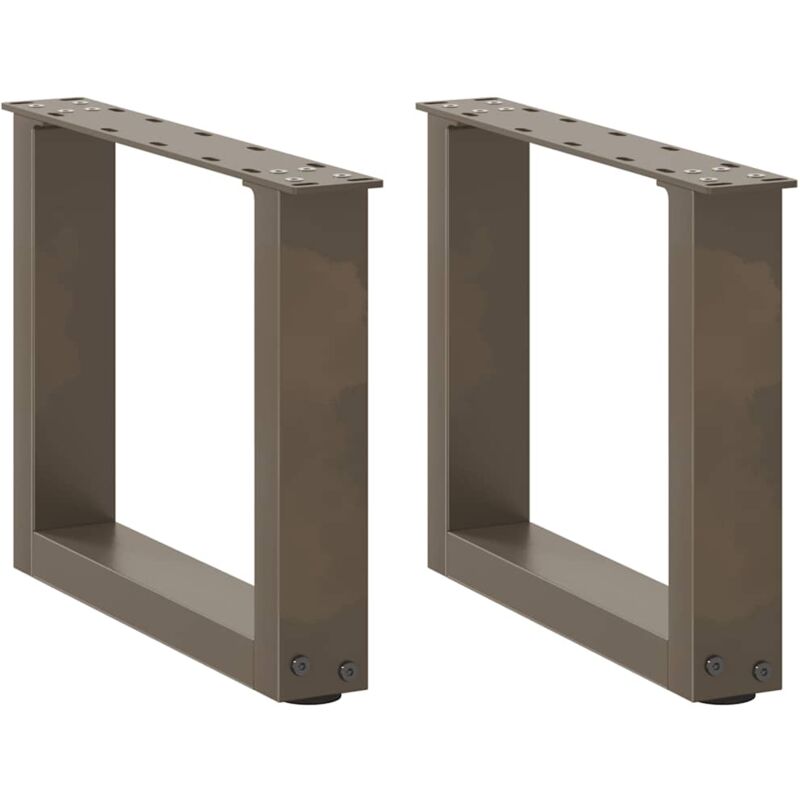 Pieds de table basse en u 2 pièces Acier naturel 30 x (30-31) cm Acier Vidaxl