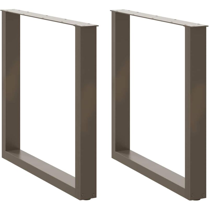 Pieds de table à manger en u 2 pièces Acier naturel 80 x (72-73) cm Acier Vidaxl