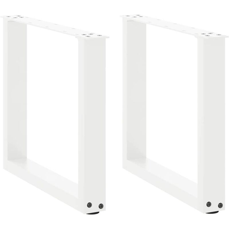 Pieds de table basse en u, 2 pièces, blanc, 50 x (42-43) cm, acier Vidaxl