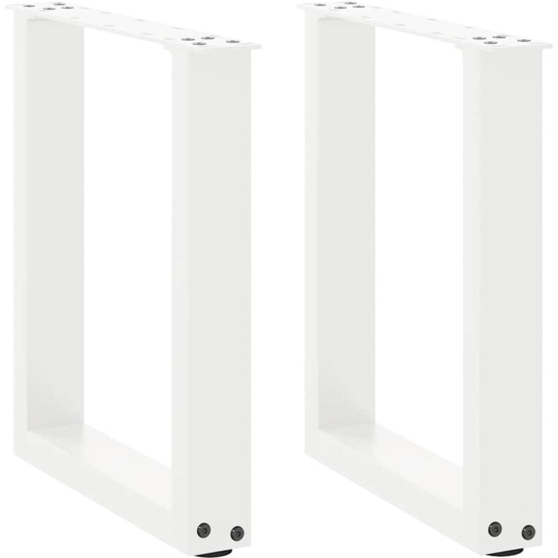Pieds de table basse forme de u 2 pcs blanc 38x(42-43) cm acier Vidaxl