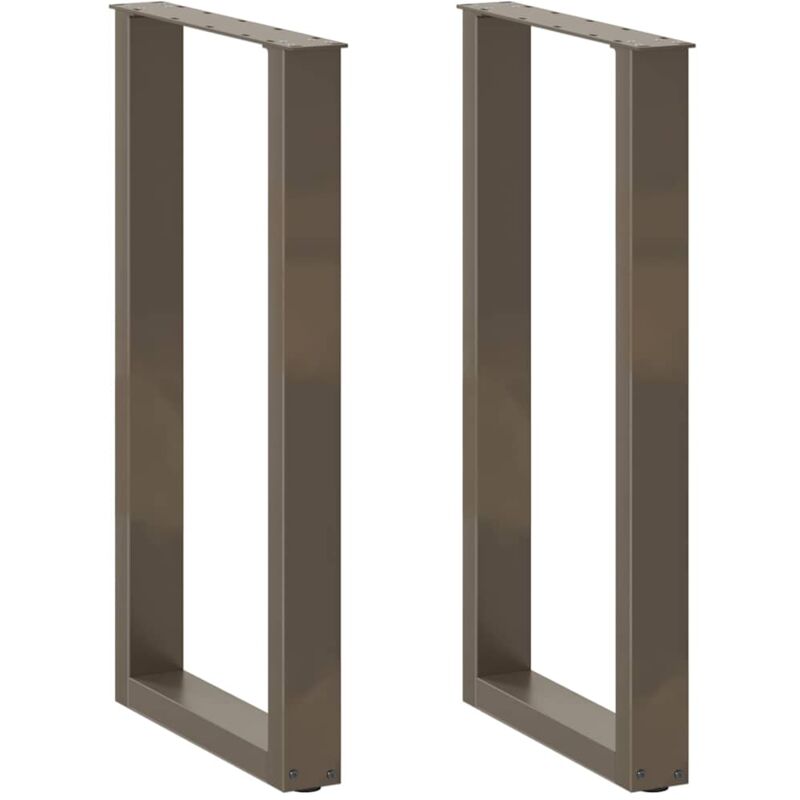 Pieds de table de bar en u 2 pièces Acier naturel 50 x (90-91) cm Acier Vidaxl