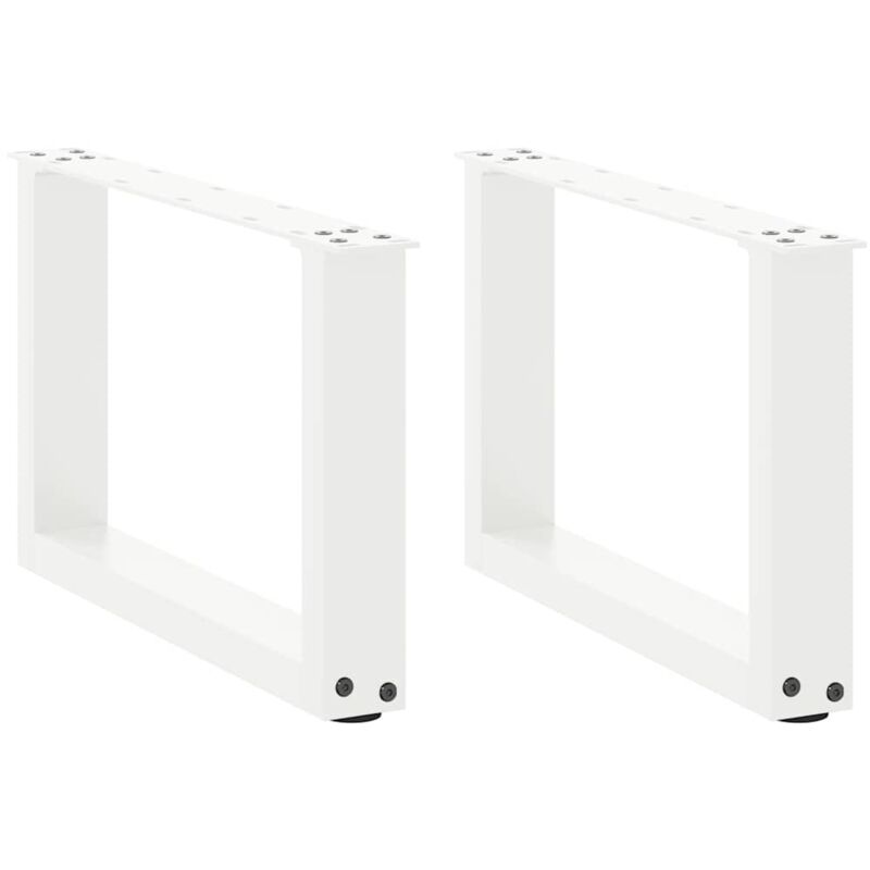 Pieds de table basse forme de u 2 pcs blanc 50x(30-31) cm acier Vidaxl