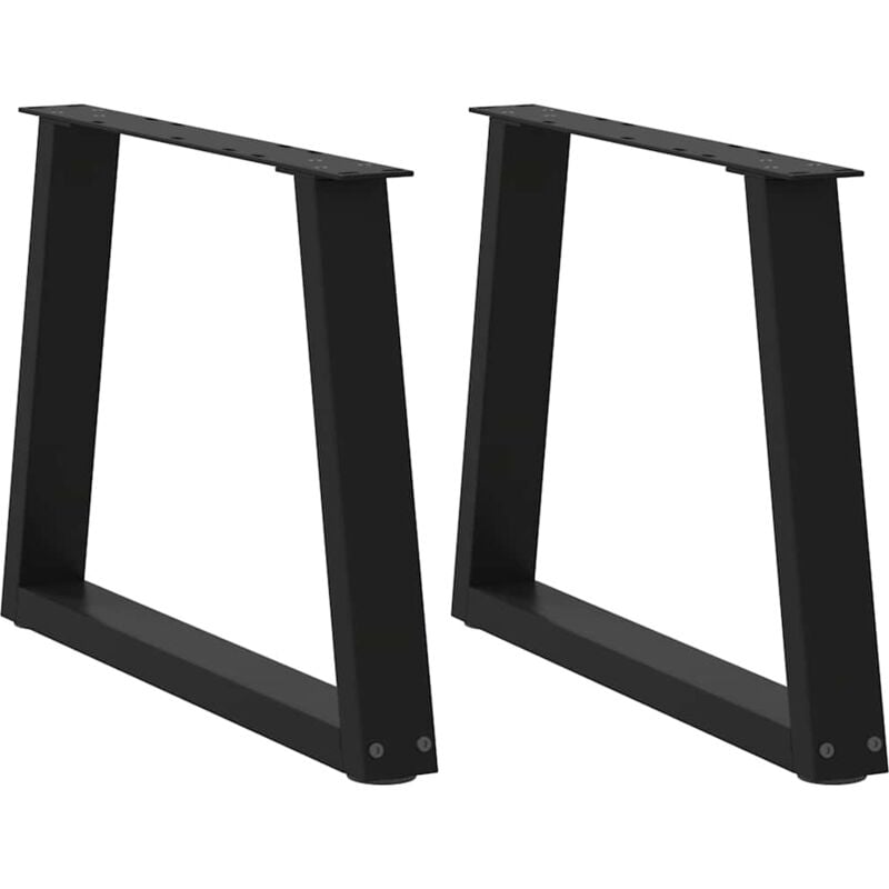 Pieds de table à manger forme v 2 pcs noir 60x(42-43,3)cm acier - Vidaxl