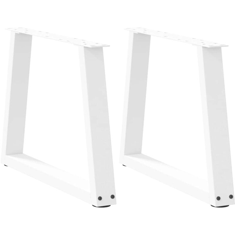 Pieds de table à manger forme v 2pcs blanc 60x(42-43,3)cm acier Vidaxl