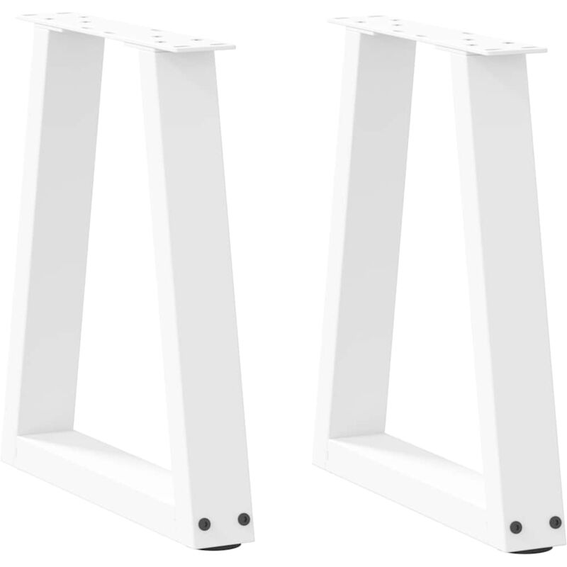 Pieds de table basse en forme de v, 2 pièces, blanc, 28 x (42-43,3) cm, acier Vidaxl