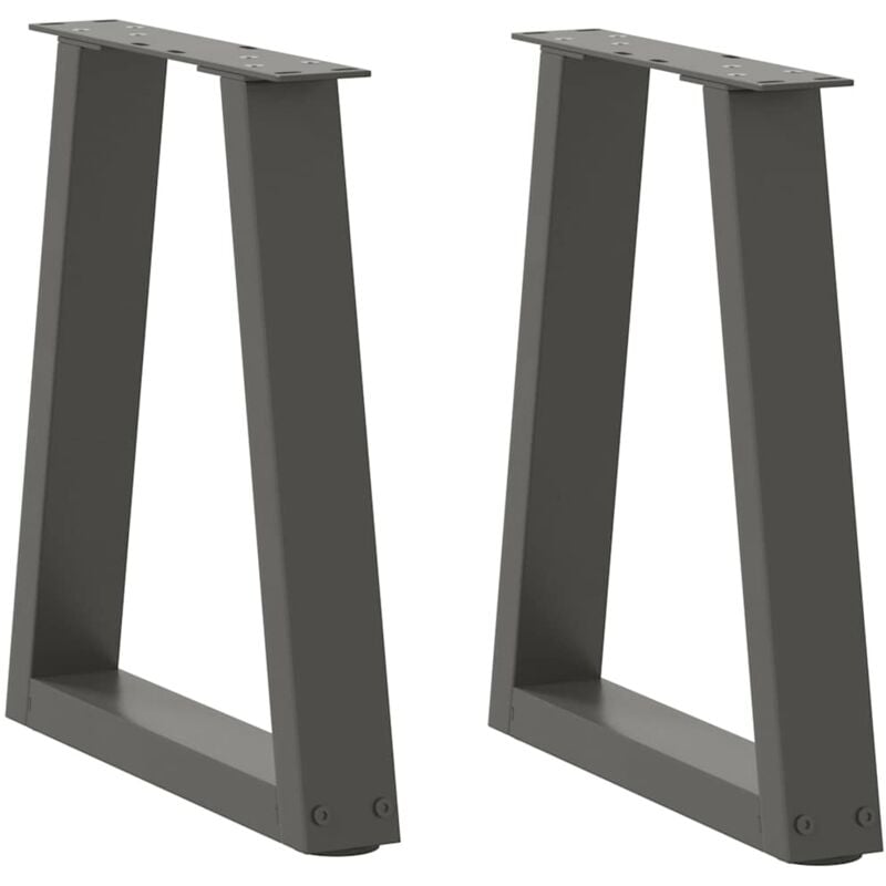 Pieds de table basse en forme de v, 2 pièces, anthracite, 38 x (42-43,3) cm, acier Vidaxl