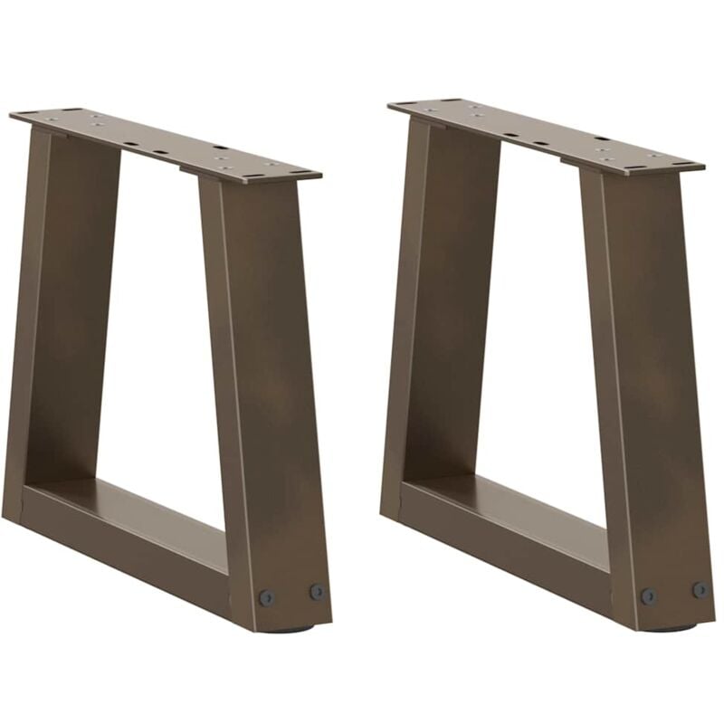 Pieds de table basse en forme de v, 2 pièces, acier naturel, 40 x (30-31,3) cm Vidaxl