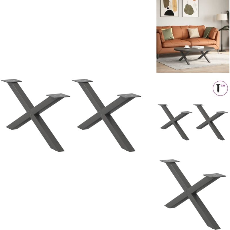 Pieds de table basse forme de x 2 pcs anthracite 70x(30-31) cm - Pied De Table Basse - Pieds De Table Basse - Pied De Table - Pied De Table Pour