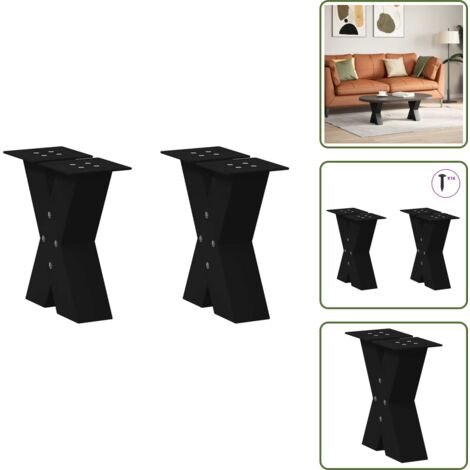 Pieds de table basse forme de X 2 pcs noir 30x(30-31) cm acier - Pied De Table Basse - Pieds De Table Basse - Pied De Table - Pied De Table Pour Meuble
