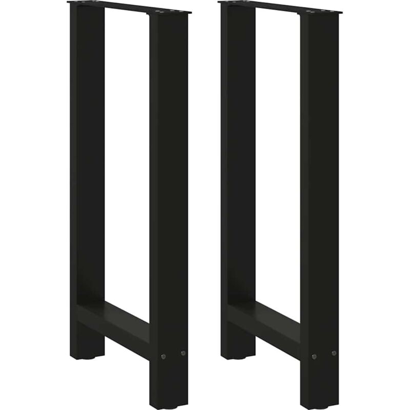Pieds de table de bar Noir 2 pièces 40 x (90-91) cm Acier