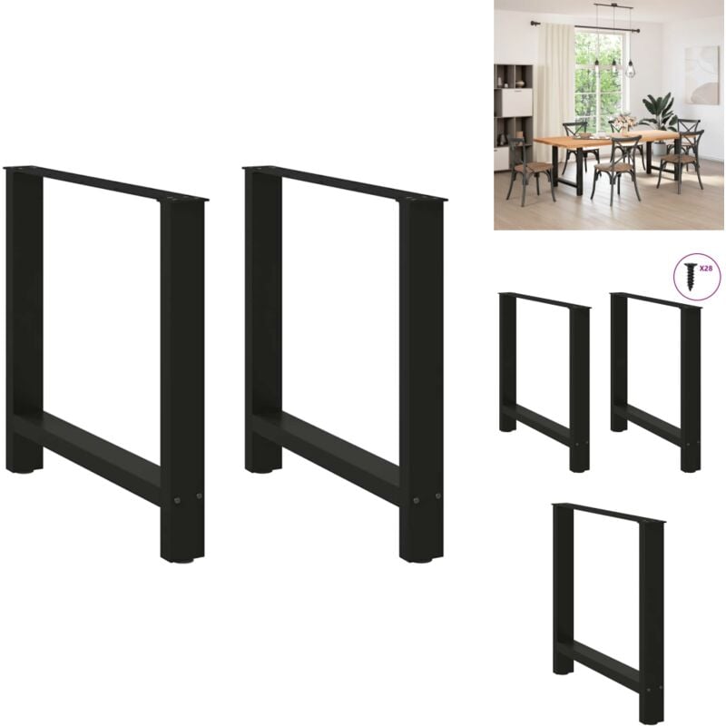Pieds de table basse noir 2 pcs 80x(72-73) cm acier - Pied De Table Basse - Pieds De Table Basse - Pied De Table - Pied De Table De Meuble