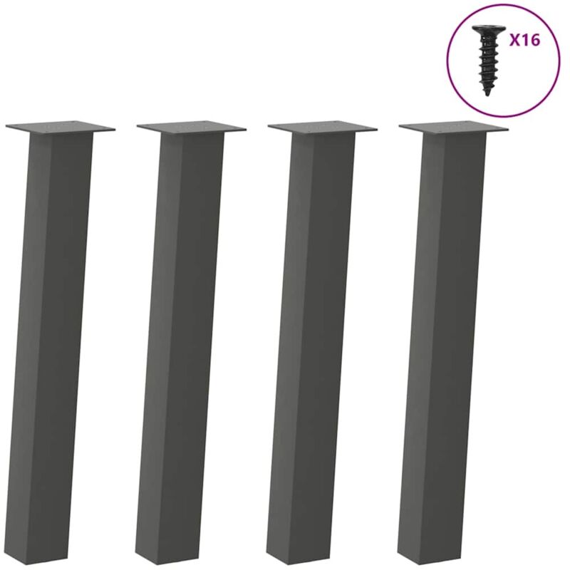 Pieds de table console 4 pièces-Pieds de table d'entrée Anthracite 72 cm Acier 165298