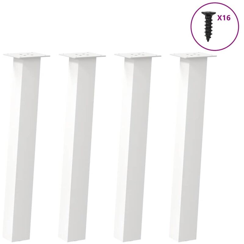 Pieds de table console 4 pièces-Pieds de table d'entrée Blanc 72 cm Acier 758102