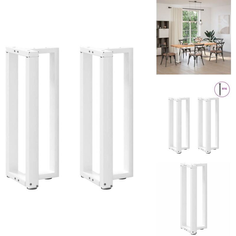 Pieds de table console forme de T 2 pcs blanc 25x28x(72-73) cm - Pied De Console - Pieds De Console - Pied De Table - Pied De Table De Meuble