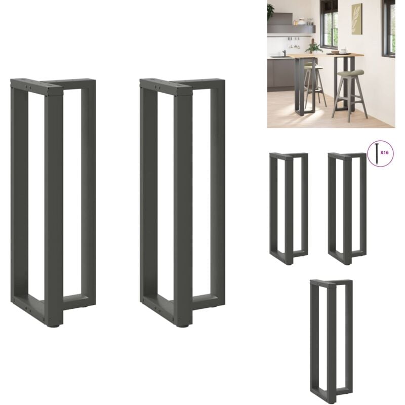 Pieds de table de bar forme de T 2 pcs anthracite acier - Pied De Table De Bar - Pieds De Table De Bar - Pied De Bar - Pied De Plan De Travail