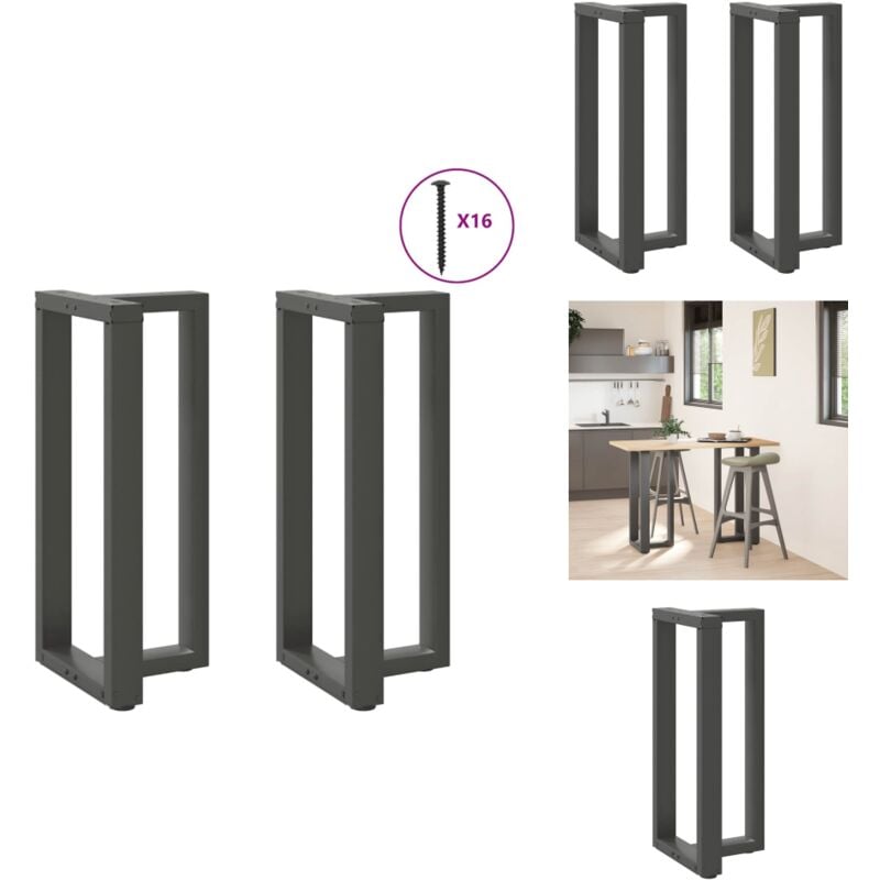 Pieds de table de bar forme de T 2 pcs anthracite acier - Pied De Table De Bar - Pieds De Table De Bar - Pied De Bar - Pied De Plan De Travail