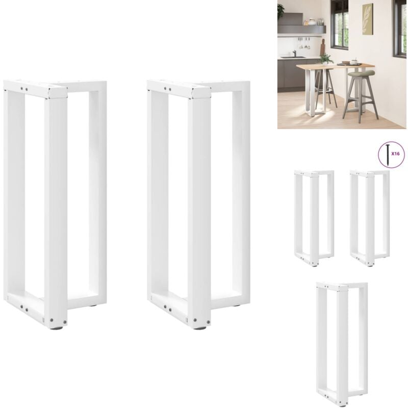 Pieds de table de bar forme de t 2 pcs blanc 50x35x(90-91) cm - Pied De Table De Bar - Pieds De Table De Bar - Pied De Bar - Pied De Plan De Travail