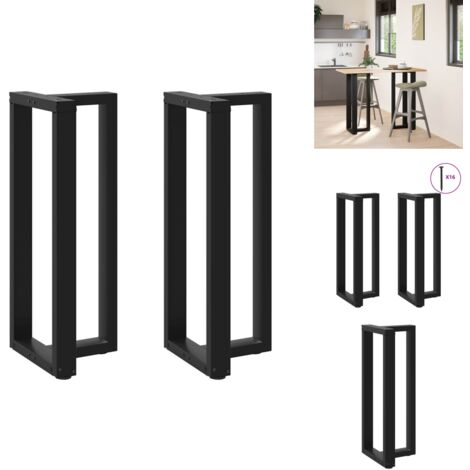 Pieds de table de bar forme de T 2 pcs noir 40x35x(100-101) cm - Pied De Table De Bar - Pieds De Table De Bar - Pied De Bar - Pied De Plan De Travail
