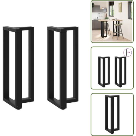 Pieds de table de bar forme de T 2 pcs noir 50x35x(100-101) cm - Pied De Table De Bar - Pieds De Table De Bar - Pied De Bar - Pied De Plan De Travail