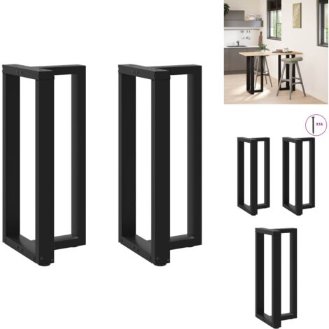 Pieds de table de bar forme de T 2 pcs noir 50x35x(90-91) cm - Pied De Table De Bar - Pieds De Table De Bar - Pied De Bar - Pied De Plan De Travail