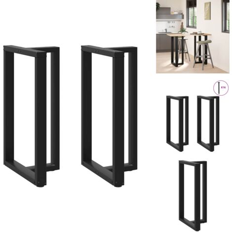 Pieds de table de bar forme de T 2 pcs noir 60x35x(100-101) cm - Pied De Table De Bar - Pieds De Table De Bar - Pied De Bar - Pied De Plan De Travail