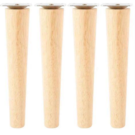 Pieds de table droits en bois massif, pieds de chaise antidérapants, 15 cm