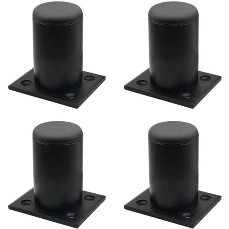 Pieds de table en alliage d'aluminium, pieds de meubles réglables en métal pour plan de travail, petit déjeuner, bar, bureau, armoire d'angle (noir, 4 pièces, taille : 10 cm)