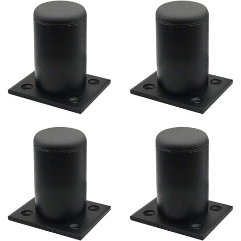 Pieds de table en alliage d'aluminium, pieds de meubles réglables en métal pour plan de travail, petit déjeuner, bar, bureau, armoire d'angle (noir, 4 pièces, taille : 6 cm)