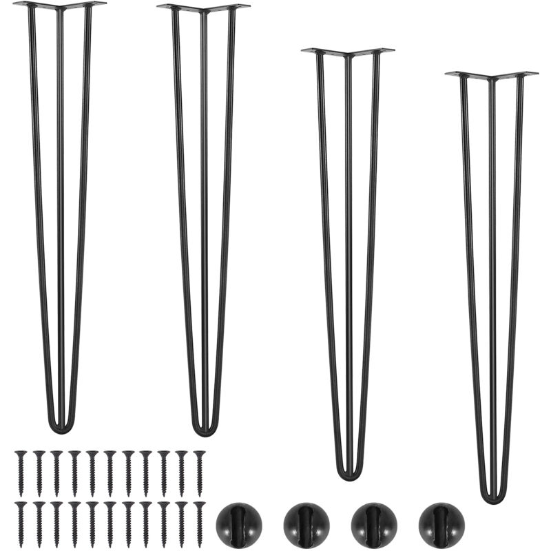 Mophorn - Pieds de table en épingle à cheveux 0,7 m, lot de 4 pieds de bureau robustes avec capacité de charge de 408,2 kg pour tables à manger,
