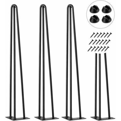 Pieds de table en épingle à cheveux,60cm , lot de 4 Pieds de meubles en métal de bricolage garde-robes tiroirs et table de chevet - LKBD