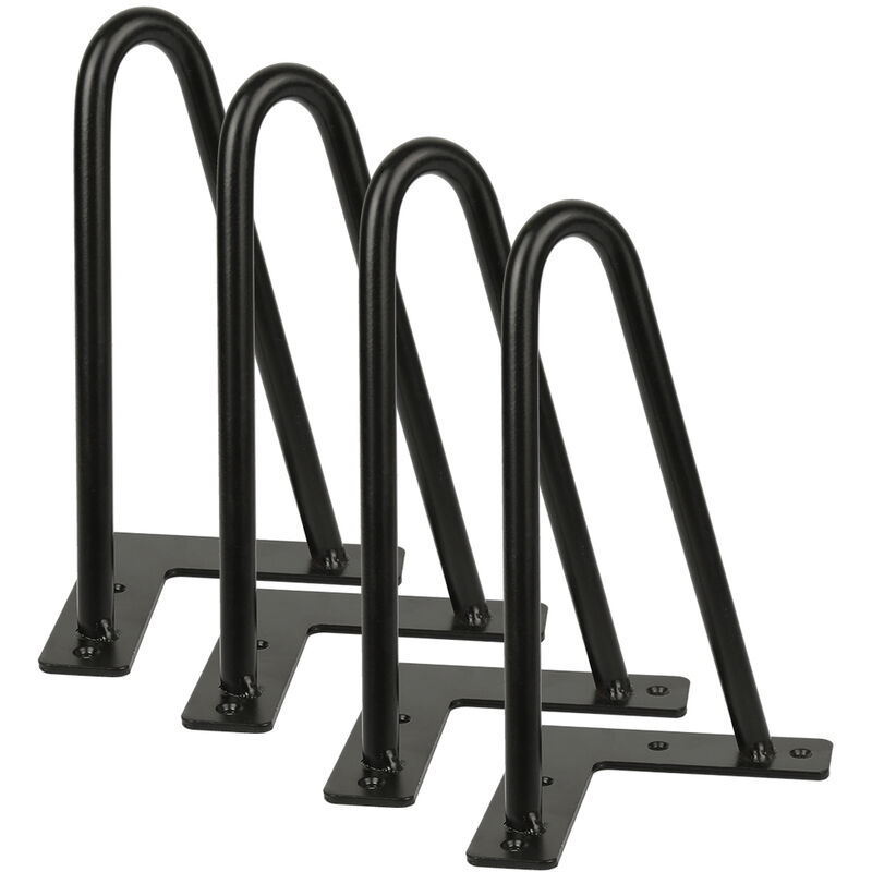 Pieds de table en épingles à cheveux – set de pieds de table en épingles à cheveux (4 piéces) - 20 cm - noir - 2 branches
