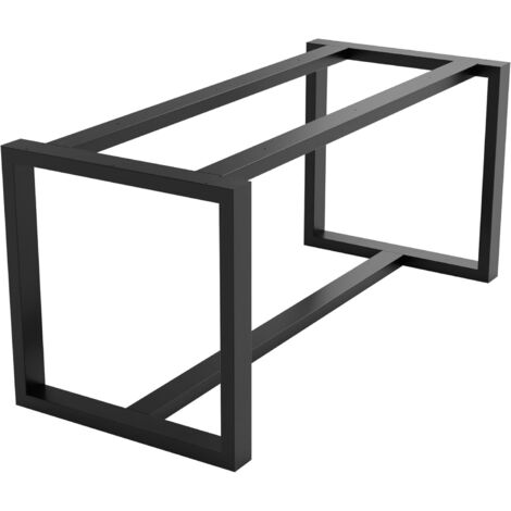 Pieds de Table en Métal Robuste - Noirs Avec Vis et Protection de Sol - Cadre Trapèze Pour Table Basse Moderne, à Manger, de Salon - 170 x 70 x 72 cm