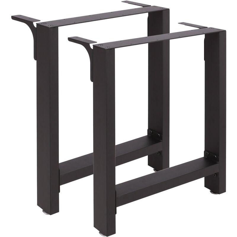 Pieds de table en Profil carré 70x72cm Noir Revêtement en poudre Piètement Meuble Support