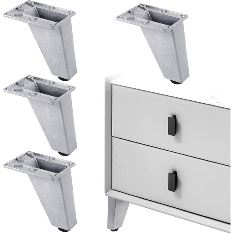 Pieds De Table Meuble Canapé - Convient pour Armoire Table Basse TV Et Autres Meubles Hauteur Réglable 4 Pièces 8 X 7 6,3 cm Robuste Durable Forte