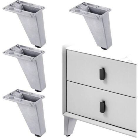Pieds De Table Meuble Canapé - Convient pour Armoire Table Basse TV Et Autres Meubles Hauteur Réglable 4 Pièces 8 X 7 6,3 cm Robuste Durable Forte Capacité Aluminium Résistant à Abrasion et Lisse
