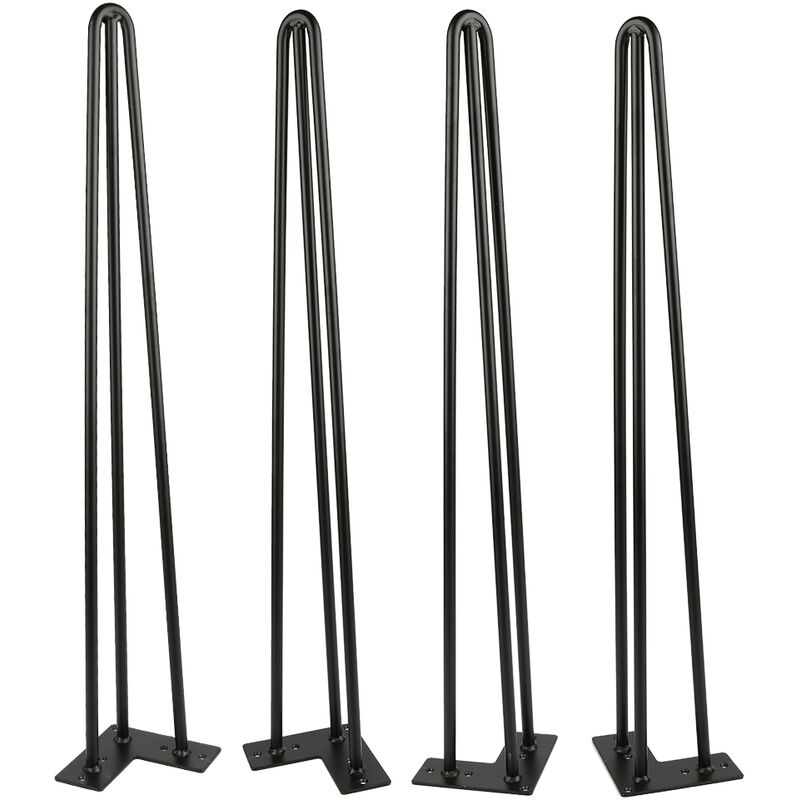 Hofuton Pieds de table épingle à cheveux support de table set de 4 pcs 76cm noir